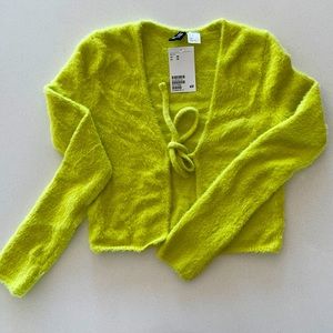 NWT Neon green/yellow cropped cardi